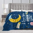 thumbnail image 3 of I Love You to The Moon and Back Soft Throw Blanket All Season Microplush Warm Blankets Lightweight Tufted Fuzzy Flannel Fleece Throws Blanket for Bed Sofa Couch 80"x60", 3 of 6