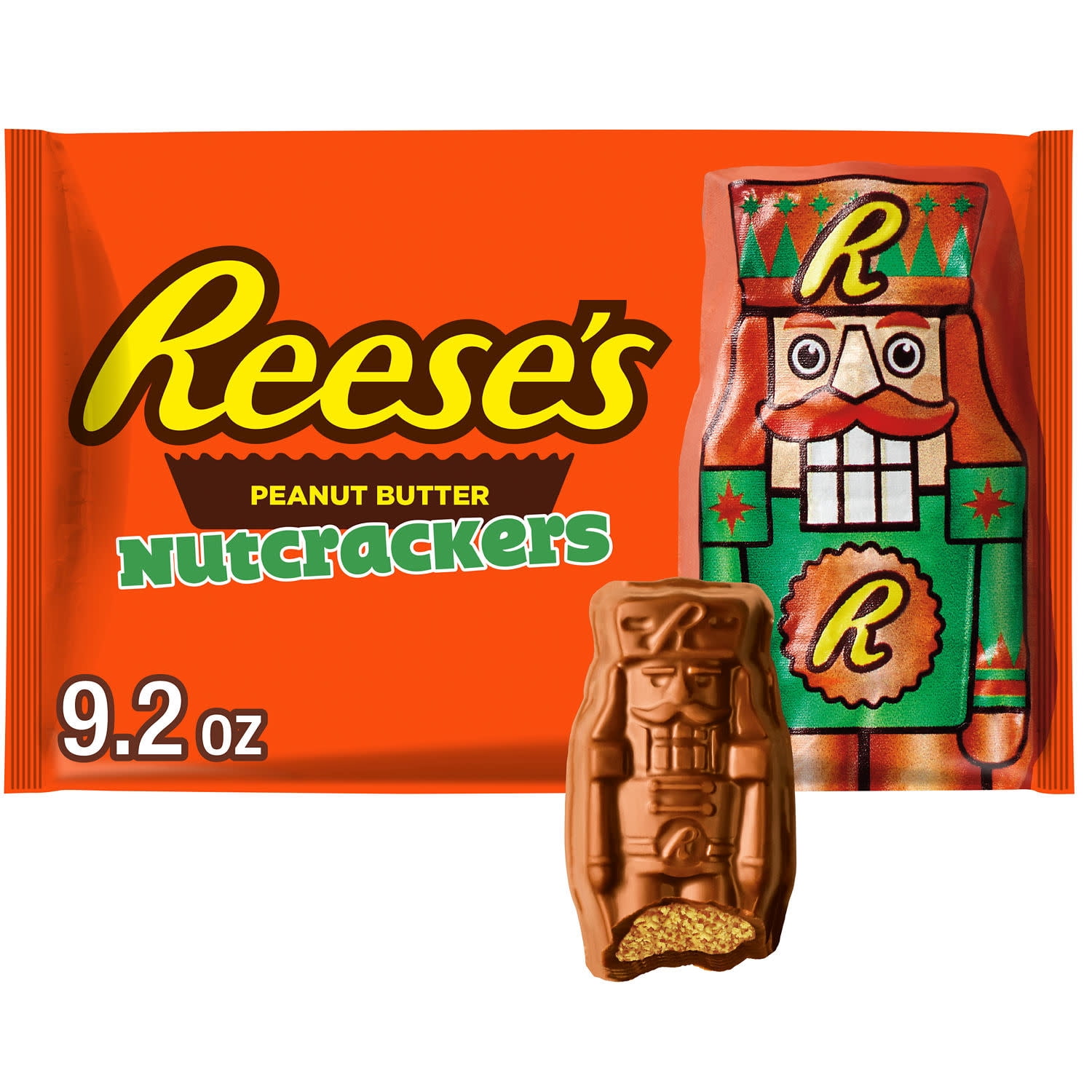 (2 pack) Reese's Chocolate Peanut Butter Creme Nutcrackers Christmas Holiday Candy Stocking Stuffers, Bag 9.2 oz