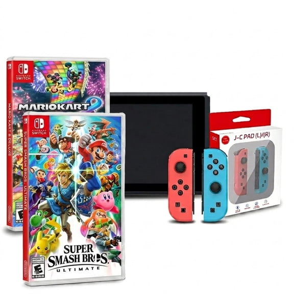 Pre-Owned Nintendo Switch Console - Mario Kart 8 + Super Smash Bros. Ultimate Bundle