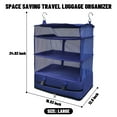 thumbnail image 3 of Caroeas XX-Large Portable Hanging Travel Shelves, Packing Cube Organizer, Luggage Organizer with Zippered Compartment, Carry on Closet Packing Bag Storage for Suitcase, Blue, 3 of 7