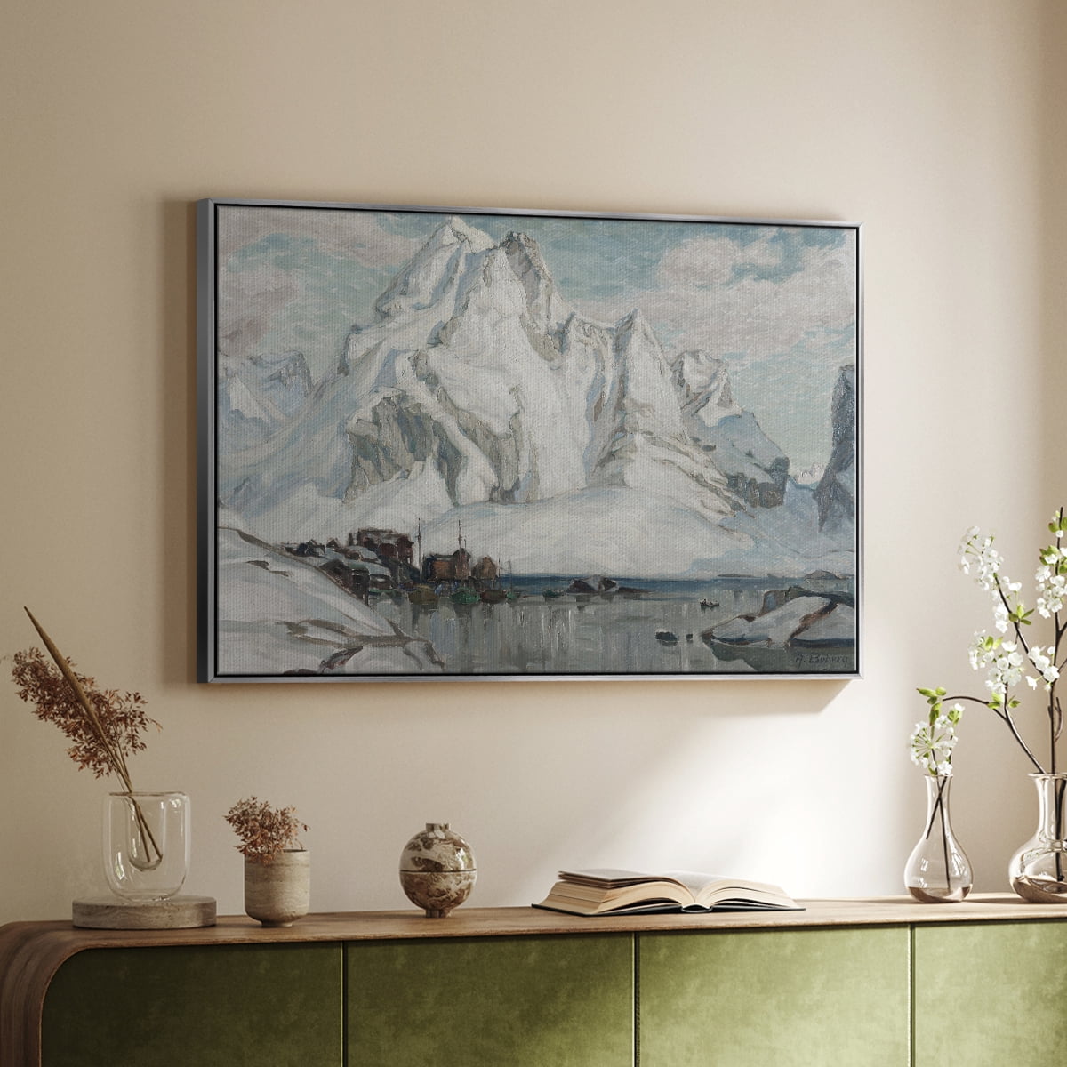 Vintage Landscape-CLX By Wexford Home Framed in Silver Wood Gallery Wrapped Canvas 17 in. x 25 in.