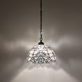 thumbnail image 2 of White Stained Glass Pendant Lights Baroque Style LED Bulb Included 12-Light Fixture, 2 of 5