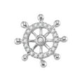 thumbnail image 2 of 10kt White Gold Womens Round Diamond Anchor Wheel Stud Earrings 1/10 Cttw, 2 of 3