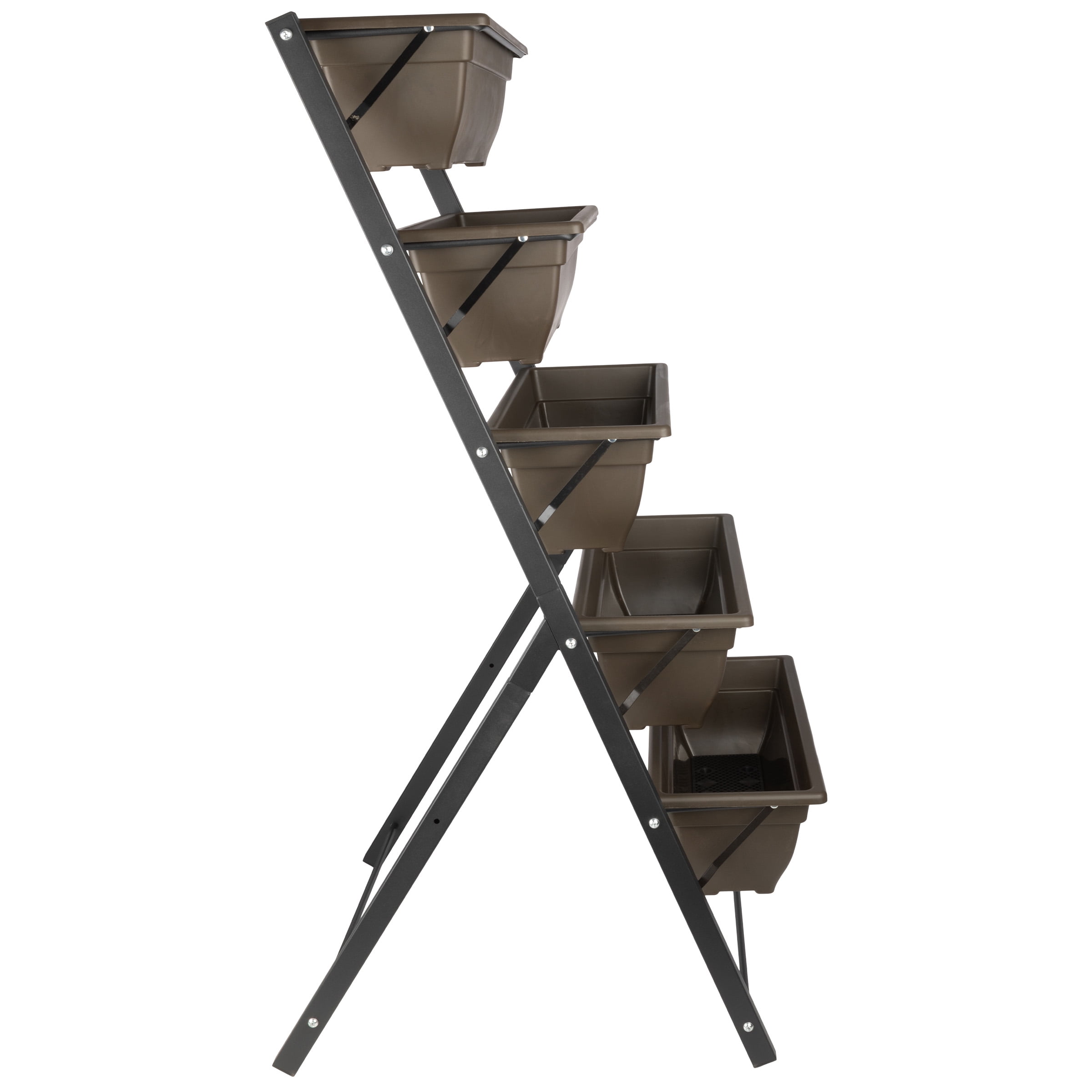 Pure Garden 5 Tier Vertical Planter Raised Garden Beds, Brown