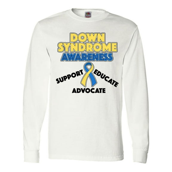 Inktastic Down Syndrome Awareness Support, Educate, Advocate Long Sleeve T-Shirt