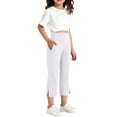thumbnail image 5 of Miluxas Girls Capri Yoga Pants with Pockets Capris Leggings Dressy Casual Stretch Crop Lounge Straight Open Bottom Summer White 14-15 Years, 5 of 8