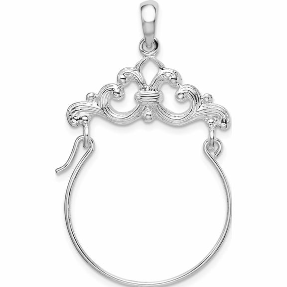 Sterling Silver Polished Scroll Design Charm Holder Made In United States -Jewelry By Sweet Pea