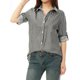 thumbnail image 1 of CamiDe Mujer Con Cuello De SolaY Mangas Largas Enrolladas Con Botones Negro XL, 1 of 5