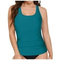 thumbnail image 4 of GEWSEY Tankini Tops for Women Swimwear Top Only Tummy Control Bathing Suit Top No Bottom (Dark Green, M), 4 of 9