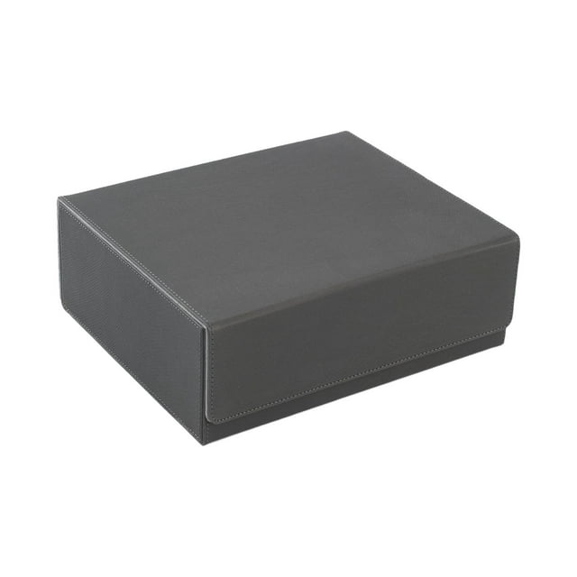 Estuche para baraja de cartas, contenedor con cierre magnético, organizador, caja de almacenamiento para tarjetas comerciales gris oscuro