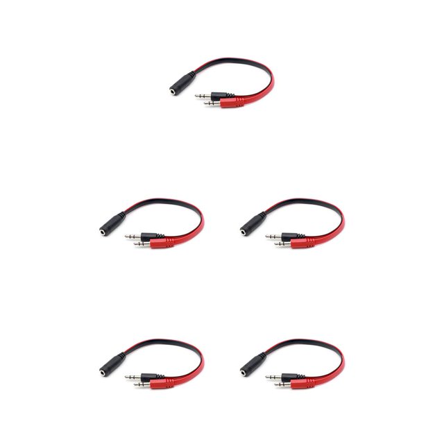 Seitruly 3.5mm Dual Shielded Audio Cable Switch Adapter Splitter Sound Console Professional Plug Headphone for Smartphone Camcorder No.1 5piezas