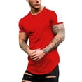 thumbnail image 2 of Prolriy Athletic Workout Shirts for Men O Shirts Summer Patchwork Casual Raglan T Neck Sports Men Sleeve Men T Shirts Mens Shirts Red XXL, 2 of 5