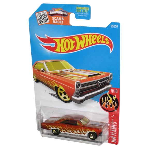 Hot Wheels HW Flames 5/10 (2015) Orange '66 Ford 427 Fairlane Toy Car 95/250