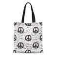 thumbnail image 1 of JSDART Canvas Tote Bag Abstract Peace Symbol Hippie Bohemian Boho Circle Color Contour Reusable Shoulder Grocery Shopping Bags Handbag, 1 of 1