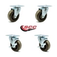 thumbnail image 2 of SCC 4” x 1.5" High Temp Phenolic Wheel Caster Set 4 - 2 Swivel/2 Swivel w/Brakes, 2 of 2