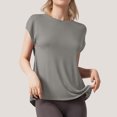 thumbnail image 2 of fatyb Women's Open Back Yoga Tops Short Sleeve Active Shirts Comfy Athletic Tee Tops for Workout Running, 2 of 4