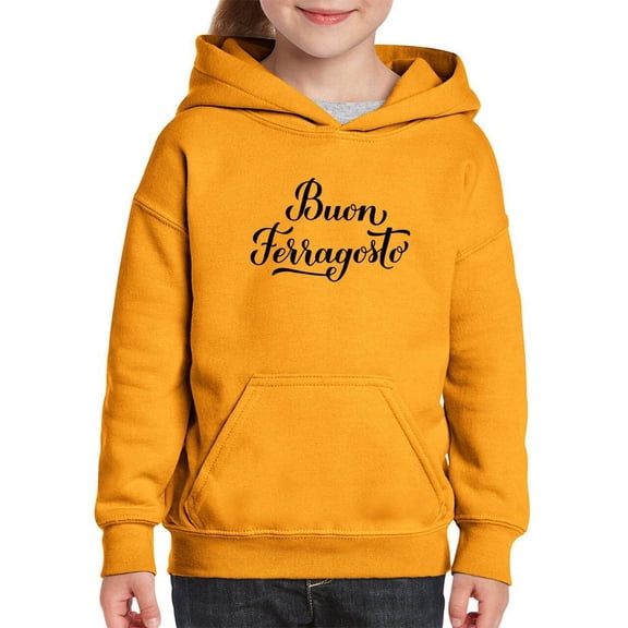 Buon Ferragosto Lettering Hoodie Juniors -Image by Shutterstock, x-Large