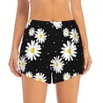 thumbnail image 4 of Lsque Daisies Flowers Printed Women's Running Shorts with Liner Pockets,Elastic Quick Dry Workout Athletic Gym Yoga Shorts,Womens High Waist Shorts-Large, 4 of 9
