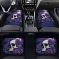 thumbnail image 3 of Pzuqiu Gothic Purple Roses Skull Car Floor Mats Vehicle Steering Wheel Cover for Women Easy Installation All Weather Car Mats Set Dust Proof Car Interior Accessories for SUVs, Vans,Sedan 5 Pieces, 3 of 6
