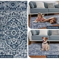 thumbnail image 2 of TWINNIS Boho Area Rug Vintage Tribal Carpet Anti-Slip Rug Washable Persian Carpet for Living Room Bedroom,Blue ,4'x6', 2 of 9