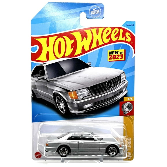 Hot Wheels HW Turbo '89 Mercedes-Benz 560 SEC AMG Diecast Car (Pearlescent Silver)