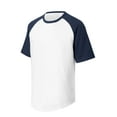 thumbnail image 5 of Sport-Tek Short Sleeve Colorblock Raglan Jersey T201 - White/ Navy - S, 5 of 6