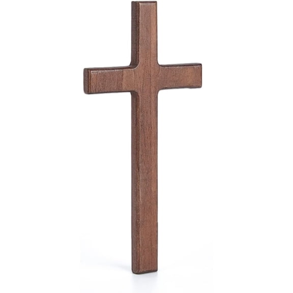 1Pc 21.5x10.5cm Wood Wall Decorations Small Christian Wooden Wall Hanging Wood Crucifix Religious Christmas Easter Gift Brown