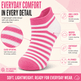 thumbnail image 6 of Girls Dream Step Whisper Soft Ankle Socks, 6 Pack, Lightweight Breathable Socks, PINK, S, 6 of 9