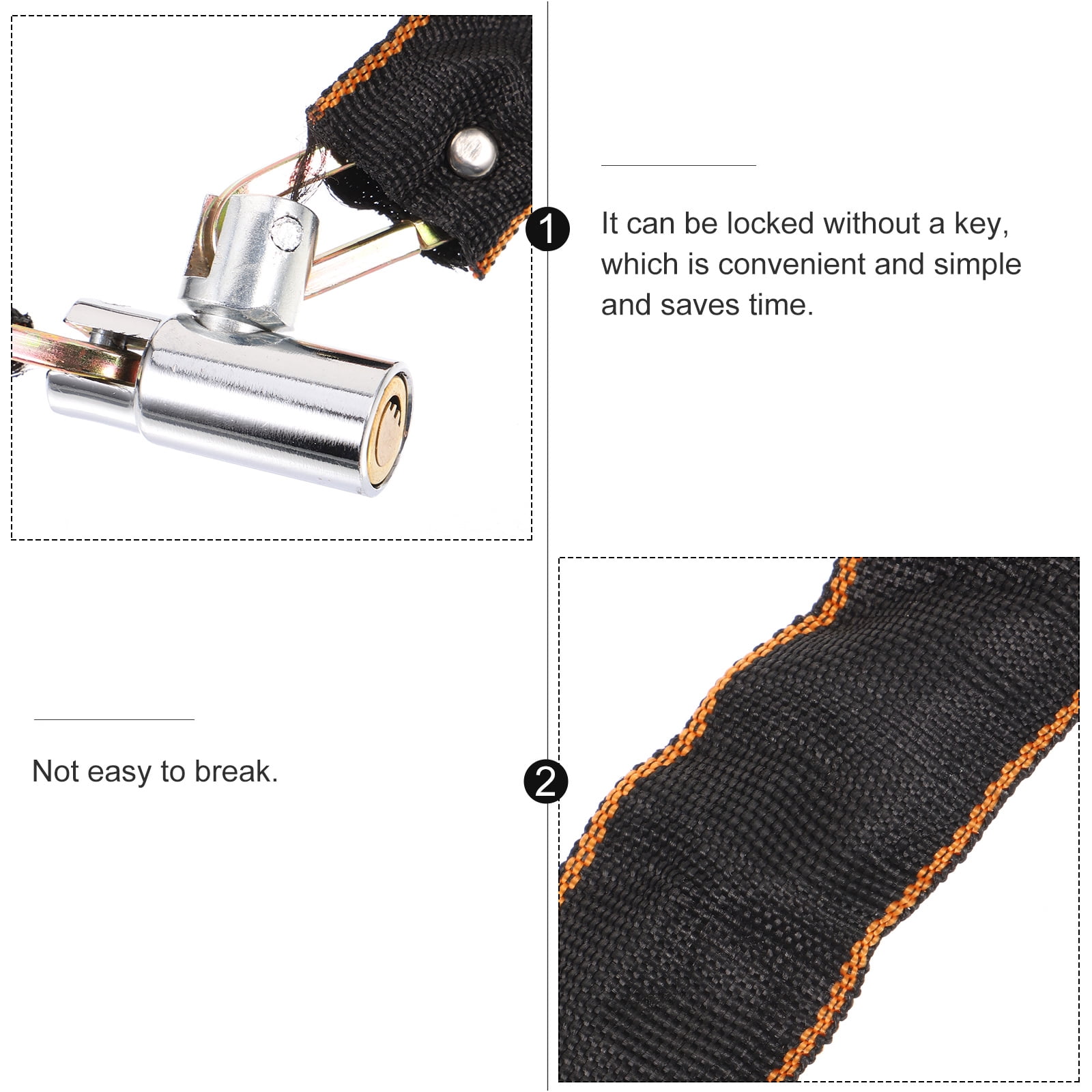 jojofuny Bike Chain Lock 1Pack Silver for Cyclists and Motorcyclists Outdoor Riding and Bike Protection