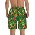 thumbnail image 3 of KLL Cute Christmas Stocking Bear Men's Casual Summer Beach Shorts Hawaiian Shorts with Pockets-Large, 3 of 5