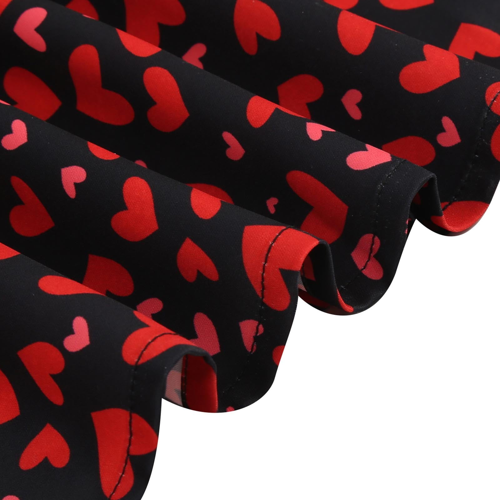 hotojiny Formal Dresses for Women Valentine's Day Gifts Cute Heart Print Cocktail Dresses Trendy Flowy Short Sleeve Maxi Dress