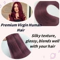 thumbnail image 2 of Extensiones de cabello humano Carleaty Burgundy con cinta adhesiva, 35 cm, 2 of 8