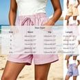 thumbnail image 4 of Ihhxva Cotton Beach Shorts for Women High Waist Elastic Drawstring Striped Adjustable Flat Front with Pockets Stretchable Exterior Pocket Summer Casual Workout Lounge S-2XL, 4 of 9