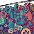 thumbnail image 3 of Boho Floral Shower Curtain 72x72 Inches - Tropical Leaves, Vintage Botanical Print, Waterproof Fabric for Chic Bathroom Decor, Modern Farmhouse & Bohemian Style, 3 of 5