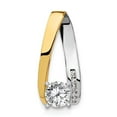 thumbnail image 6 of 14K Two Tone Silver and Gold Plated AA Diamond Slide Pendant, 6 of 7