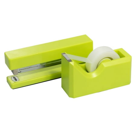 UPC: 0712155870345 | JAM Paper Office & Desk Set  Lime Green  1 Stapler & 1 Tape Dispenser  2/Pack