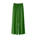 thumbnail image 4 of Endives Women's Baggy Linen Pants Wide Leg Pants Basics Elastic Waist Comfortable Quick Drying Soft Pant Streetwear Beach Green, 4 of 5