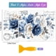 thumbnail image 2 of 4 láminas de calcomanías retro de rosas azules para muebles (30 x 15 cm). Adhesivo vintage con texto, mariposa y flores. Adhesivo UV autoadhesivo para decoración de paredes., 2 of 7