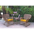 thumbnail image 3 of Jeco Windsor Honey Wicker Rocker Chair And End Table Set With Hunter Green Chair Cushion, 3 of 5
