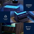 thumbnail image 4 of Smuxee Modern Wood LED Nightstand Set of 2,2 Drawers,End Tables for Living Room or Bedroom,Blue Gold, 4 of 7