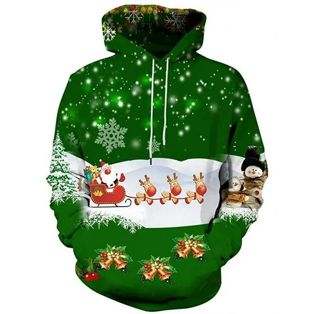 Sudaderas con capucha de Papá Noel para hombre, ropa con estampado 3D de muñeco de nieve de Navidad, ropa de mujer, Sudadera con capucha con personalidad, sudadera para niños