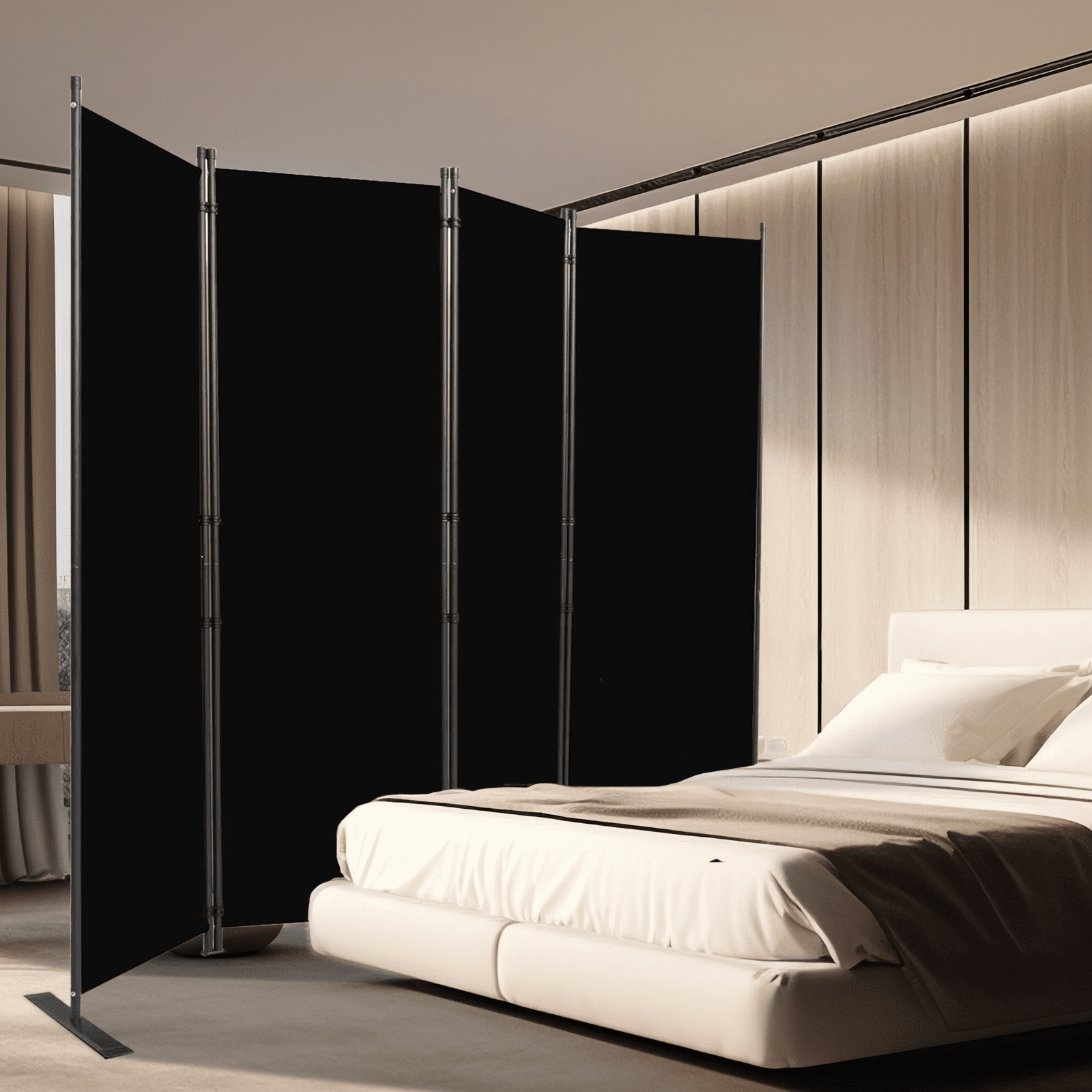Room Divider-4 Panels Folding Privacy Screens, Partition Room Dividers Wall for Separation, Home, Office, Classroom, Studio