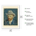 thumbnail image 2 of Self-Portrait with Grey Felt Hat - From an Original Color Painting by Vincent van Gogh c.1887 - Japanese Unryu Rice Paper Art Print 24 x 32 in, 2 of 4