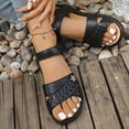 thumbnail image 6 of Viluyesy Slippers for Women Flat Bottom Non-Slip Open Toe Womens Graceful Footwear Black Size 36, 6 of 9