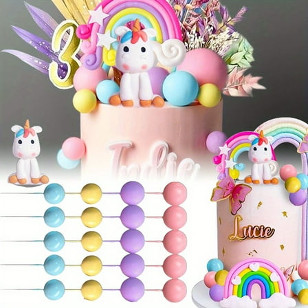 23PCS Unicorn Cake Topper & Party Favors - Rainbow Birthday Decoration for Girls