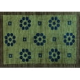 thumbnail image 1 of Ahgly Company Machine Washable Indoor Rectangle Abstract Turquoise Blue Modern Area Rugs, 2' x 4', 1 of 4