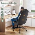 thumbnail image 6 of Ergonomic Office Chair High Back with Lumbar Support, PU Leather Desk Chair, Adjustable Height & Flip-Up Armrests, Swivel Rolling Wheels for Home Office, Computer Gaming Chair (Black), 6 of 8