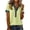 Green #075, variant on Denim Collar Pullover Sweaters for Women Casual Short Sleeve Waffle Knit Henley Tops Oversized Button Loose Fit Shirts, M
