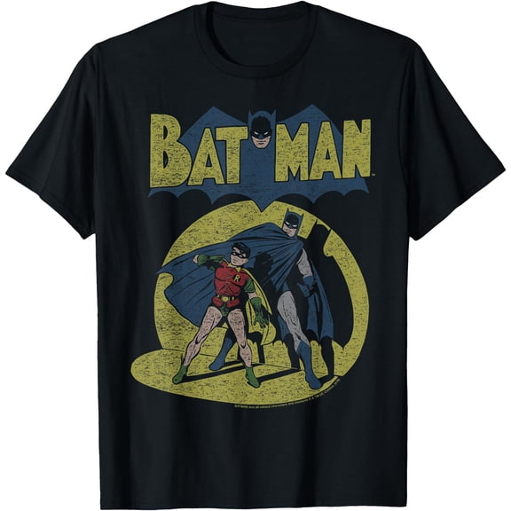 Batman and Robin Vintage Spotlight DTG Print Unisex T-Shirt
