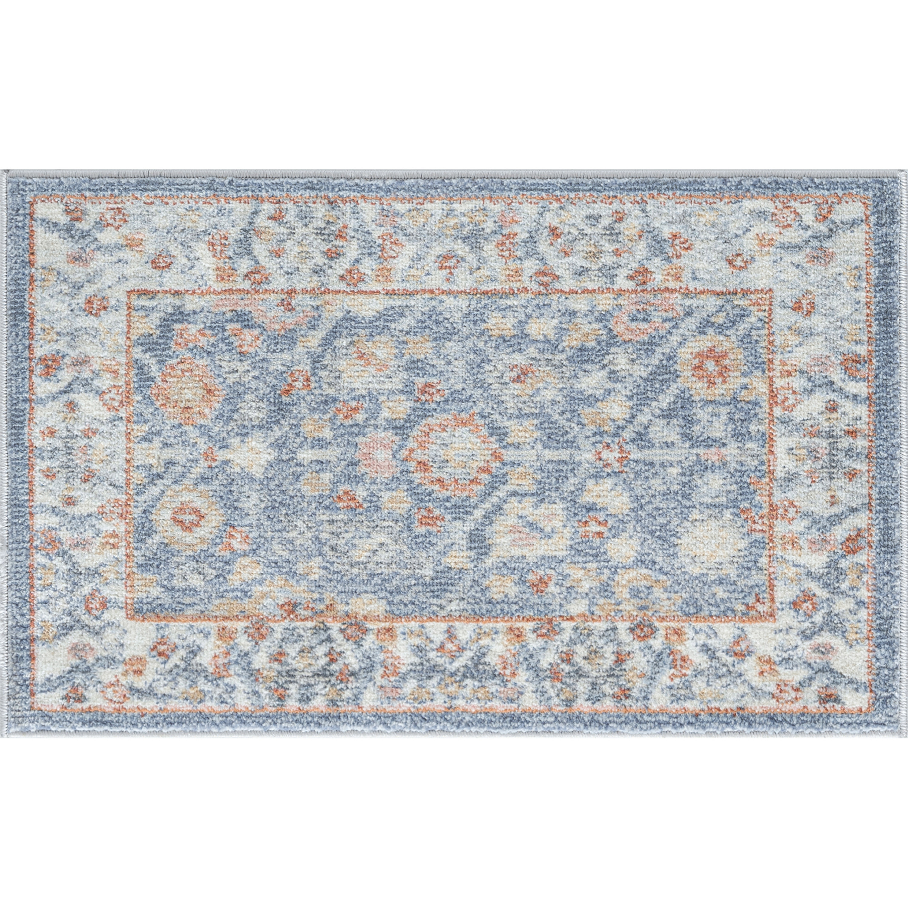 Allure Traditional 2' x 3' Navy and Rust Polypropylene Indoor Area Rug